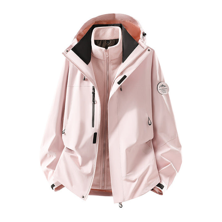 Men's two-layer softshell outdoor jacket with removable fleece lining and adjustable hood Mune Fashion