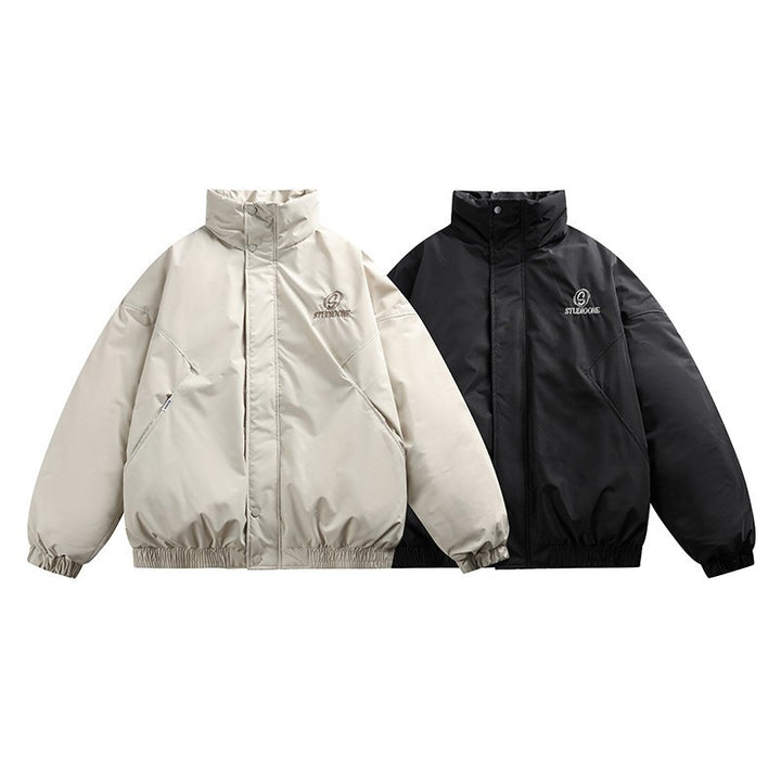Unisex Boxy padded short jacket with stand-up collar and concealed button placket Mune Fashion