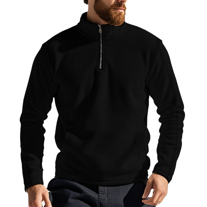 Men's functional fleece pullover with half zip, stand-up collar and raglan sleeves Mune Fashion