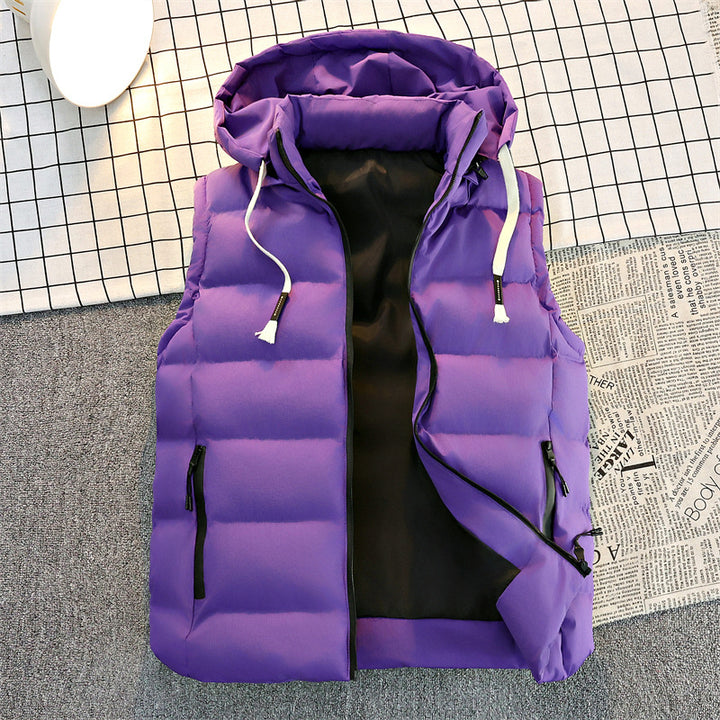 Women's Cotton Padded Vest with Hood