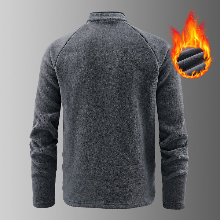 Men's warming microfleece pullover with half-zip, ergonomic raglan sleeves, and cozy interior structure Mune Fashion