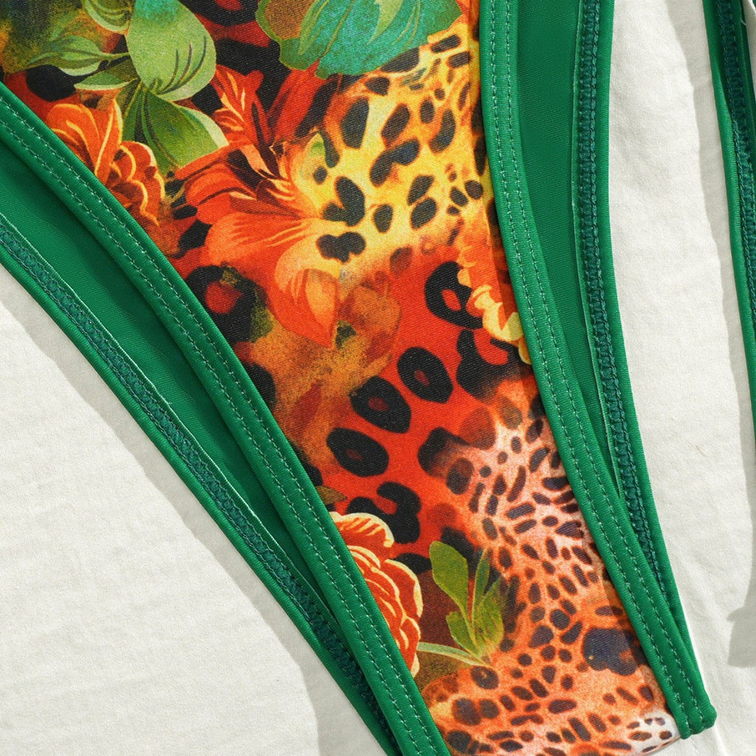 Women's Triangle Bikini with Floral Patterns Mune Fashion