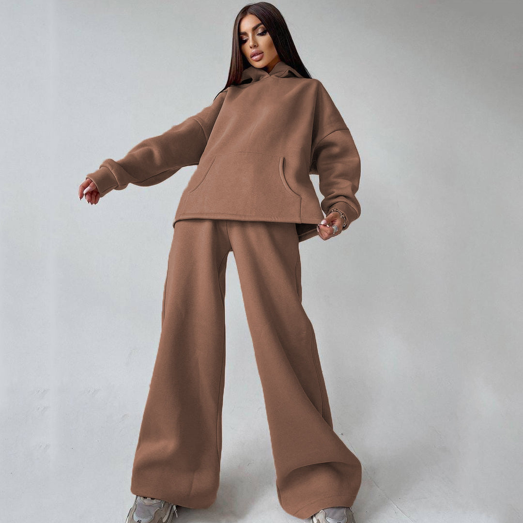 Women's soft oversized hoodie with wide flare jogger set Mune Fashion