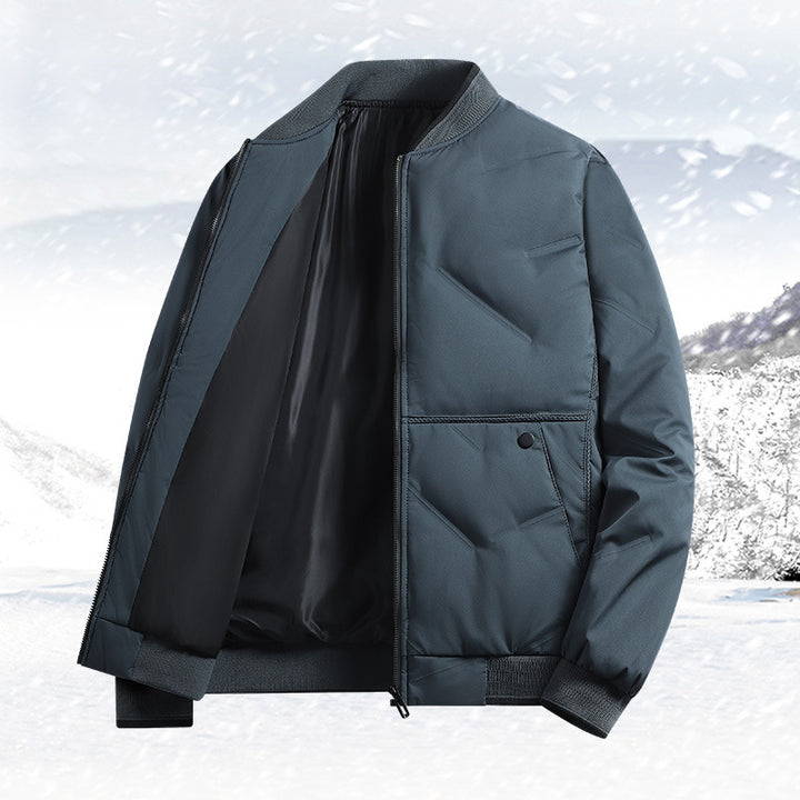 Men's Padded Thermal Bomber Jacket with Windproof Outer Layer and Warm Lining Mune Fashion