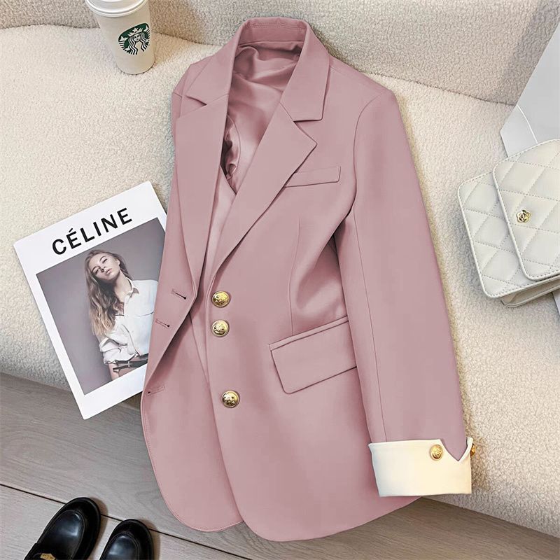 Women's Elegant Blazer with Gold Button Details Mune Fashion