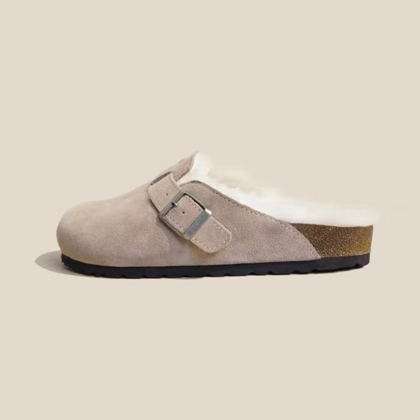 Women's -lined clog slipper with adjustable metal buckle and anatomical cork footbed Mune Fashion