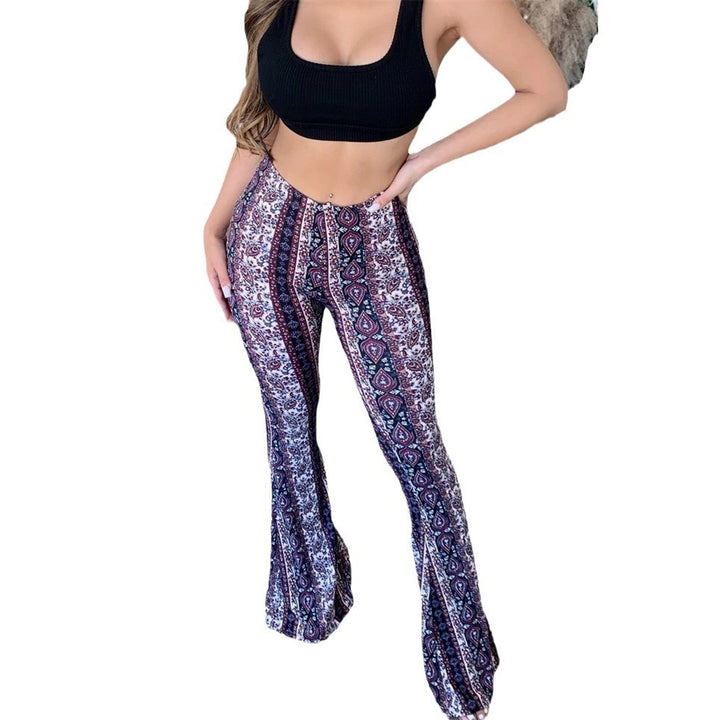 Women's flared floral print high waist trousers Mune Fashion
