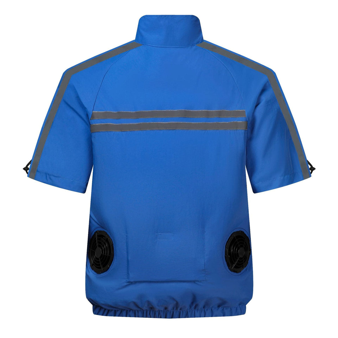 Unisex nan short-sleeve safety vest with reflective stripes and full-length zipper Mune Fashion