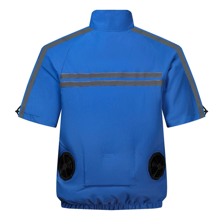 Unisex nan short-sleeve safety vest with reflective stripes and full-length zipper Mune Fashion