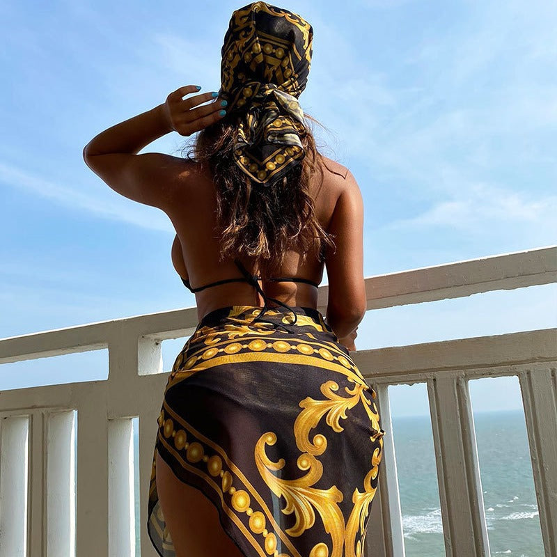 Women's Elegant Beach Towel with High Slit Mune Fashion
