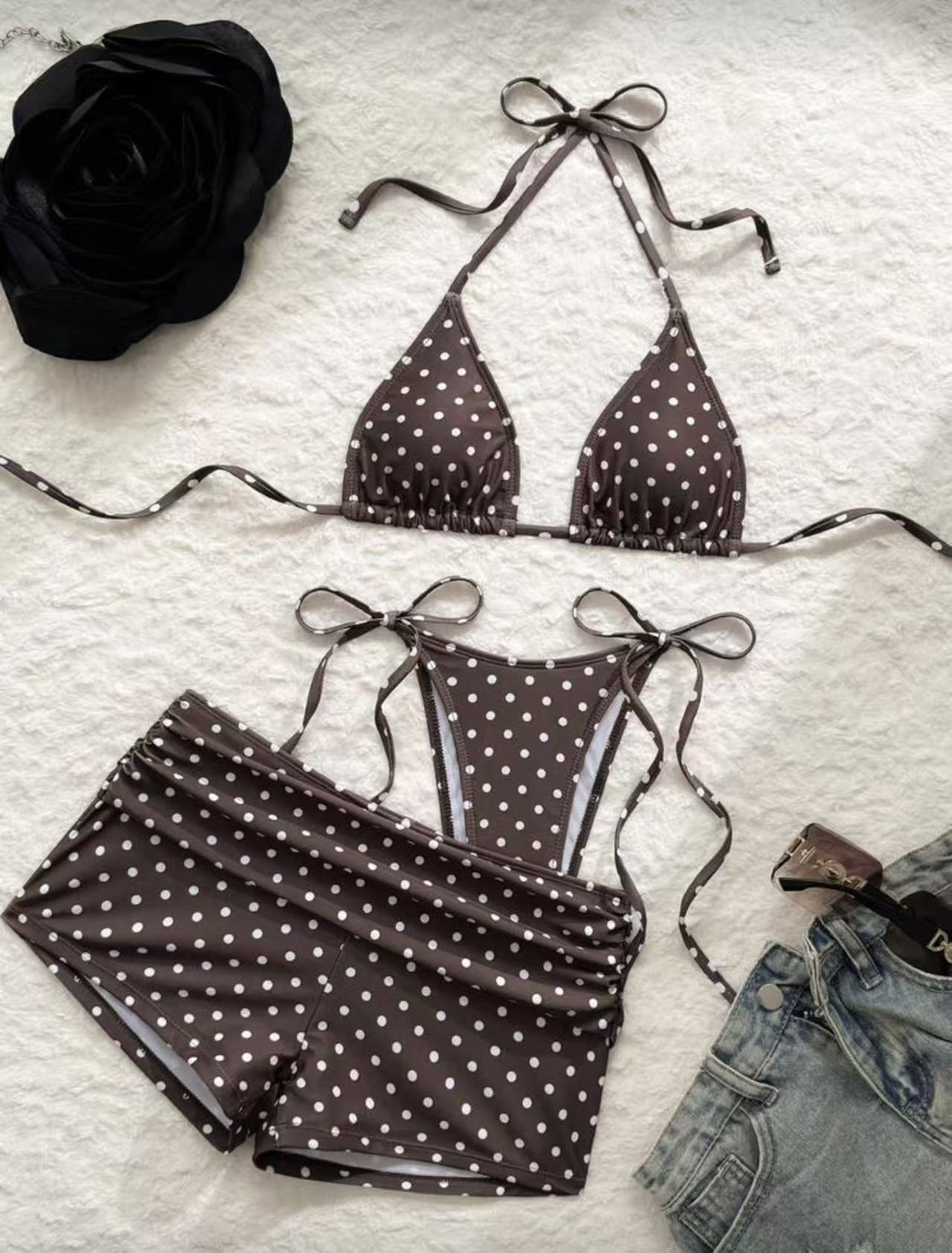 Women's bikini set with playful polka dot pattern and adjustable straps Mune Fashion