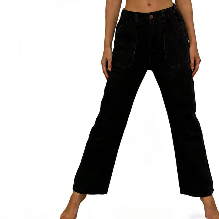 Women high-waisted Relaxed jeans with straight leg and patch front pockets Mune Fashion