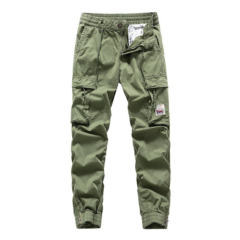 Herren Cargo-Jogger mit Zip-Knöchel, elastischem Bund, Multifach-Utility-Taschen und Vintage-Patch Mune Fashion