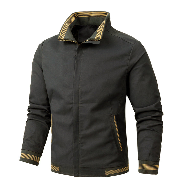 Men's transitional jacket made of cotton twill with stand-up collar and ribbed cuffs Mune Fashion