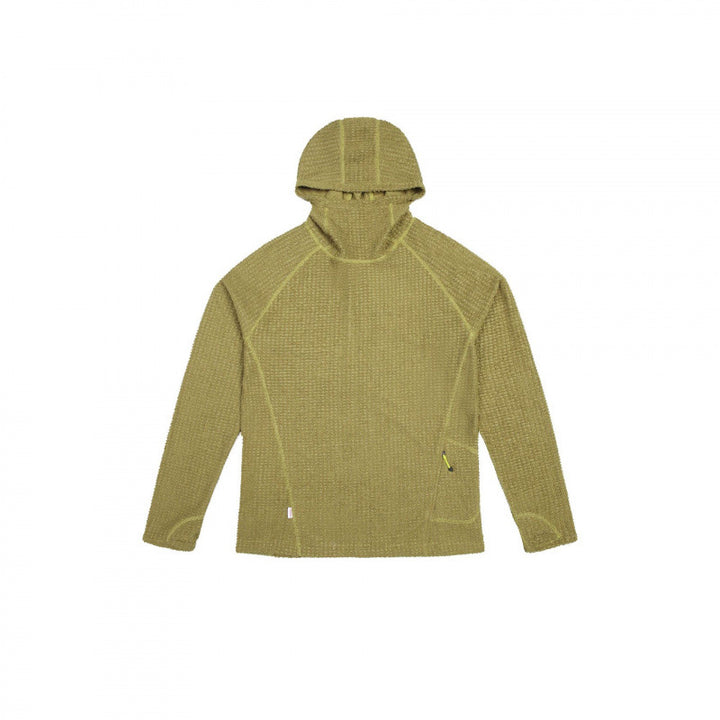 Unisex Textured Hoodie in Boxy Cut made of Waffle Knit with Raglan Sleeves and Patch Pocket Mune Fashion