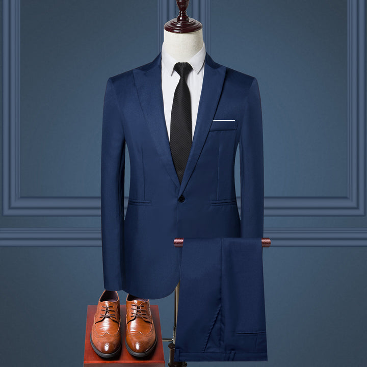 Men's slim business suit in two-piece with single-breasted blazer and elegant suit trousers Mune Fashion