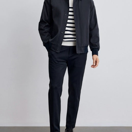 Men's classic Harrington jacket with ribbed hem and concealed zipper Mune Fashion