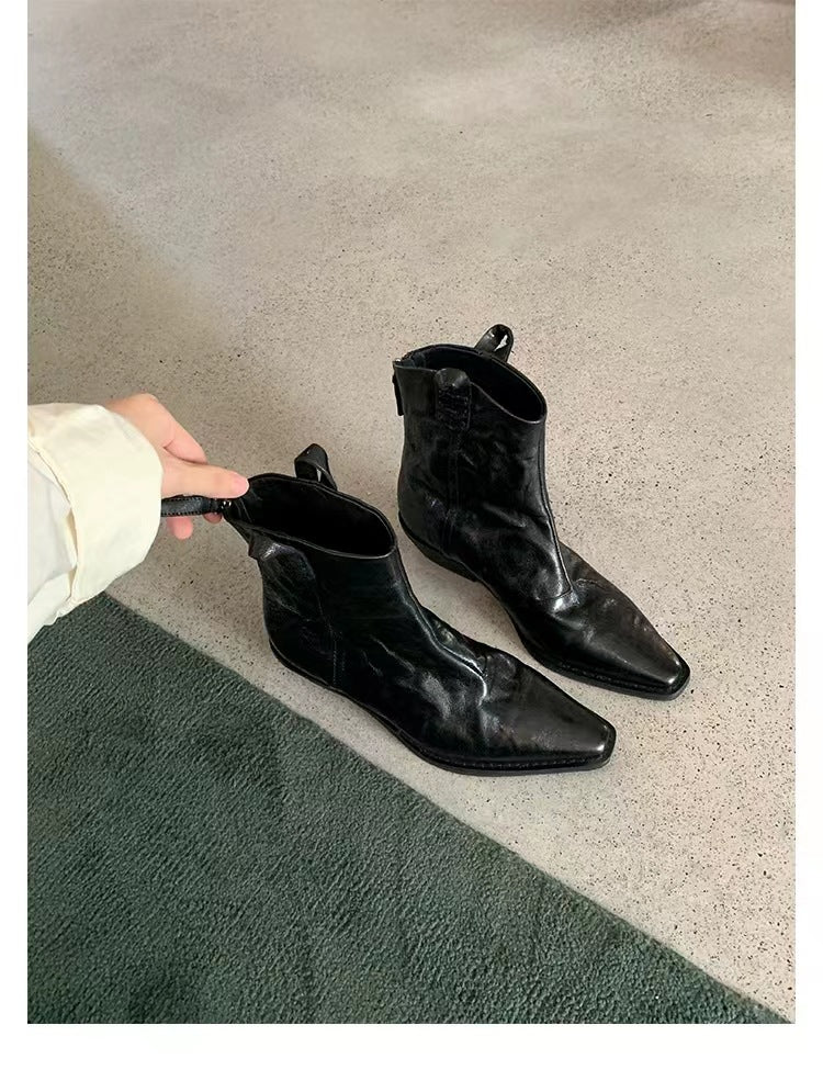 Men's western ankle boots with pointed toe and pull tabs Mune Fashion