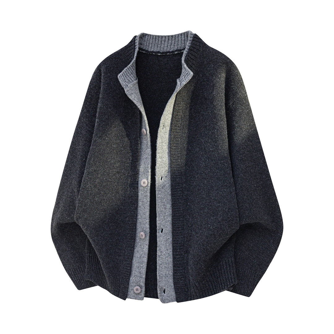 Women's Oversized Knit Cardigan with Button Placket and Shawl Collar Mune Fashion