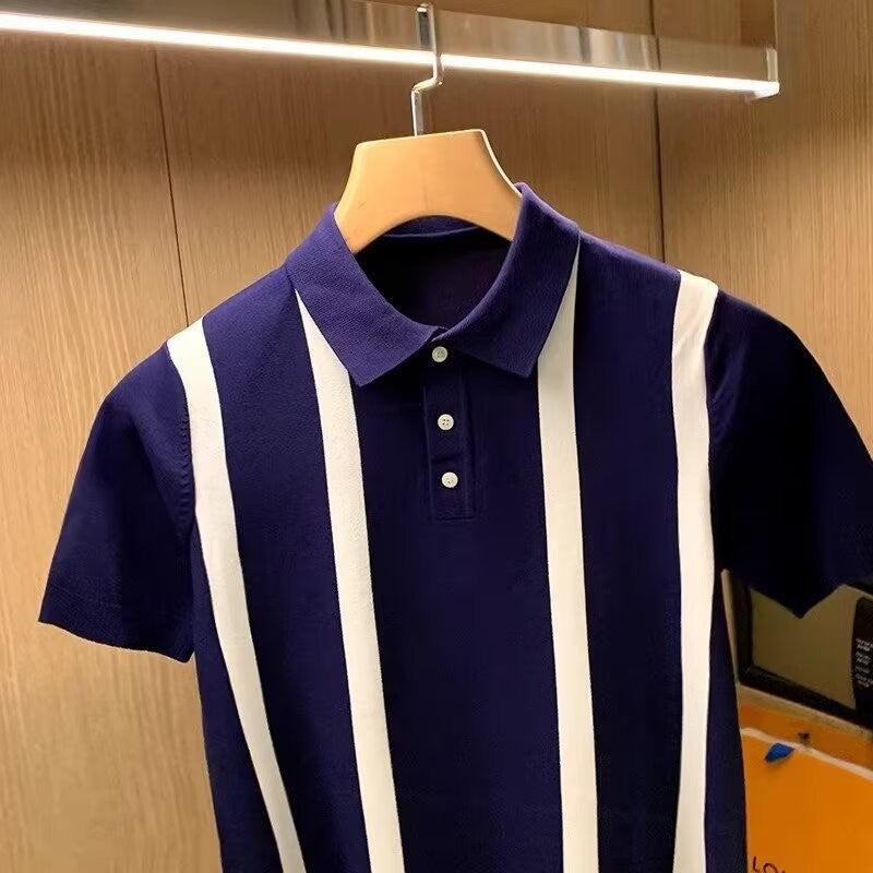 Men's Fashionable Polo Shirt with Stripes Mune Fashion