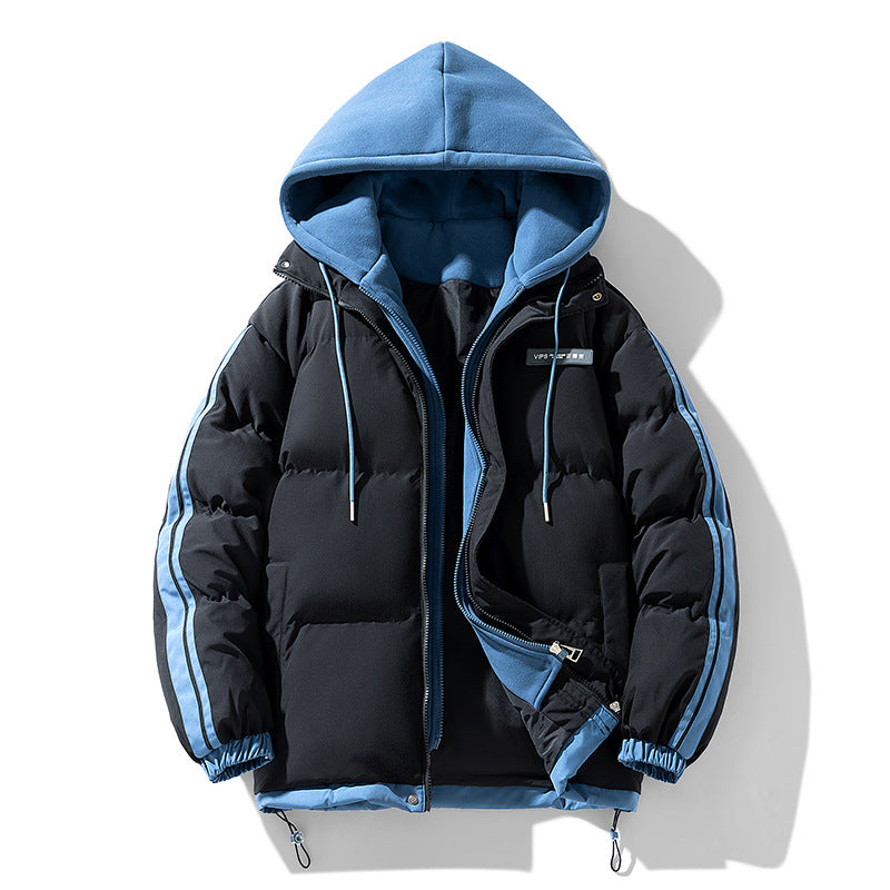 Men's nano padded parka hybrid with internal hoodie, side stripes and two-way zipper Mune Fashion