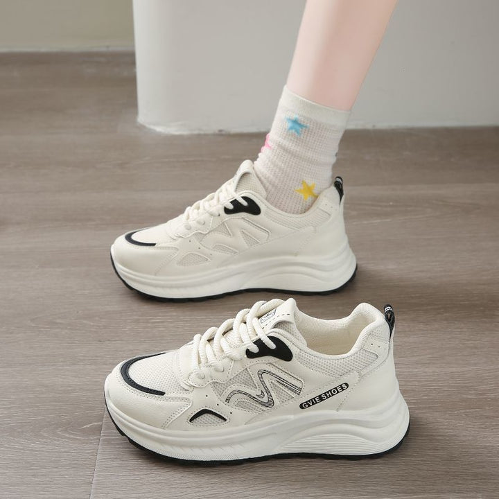 Women's City Chunky Sneaker with sculpted platform sole, mesh inserts, and padded comfort collar Mune Fashion