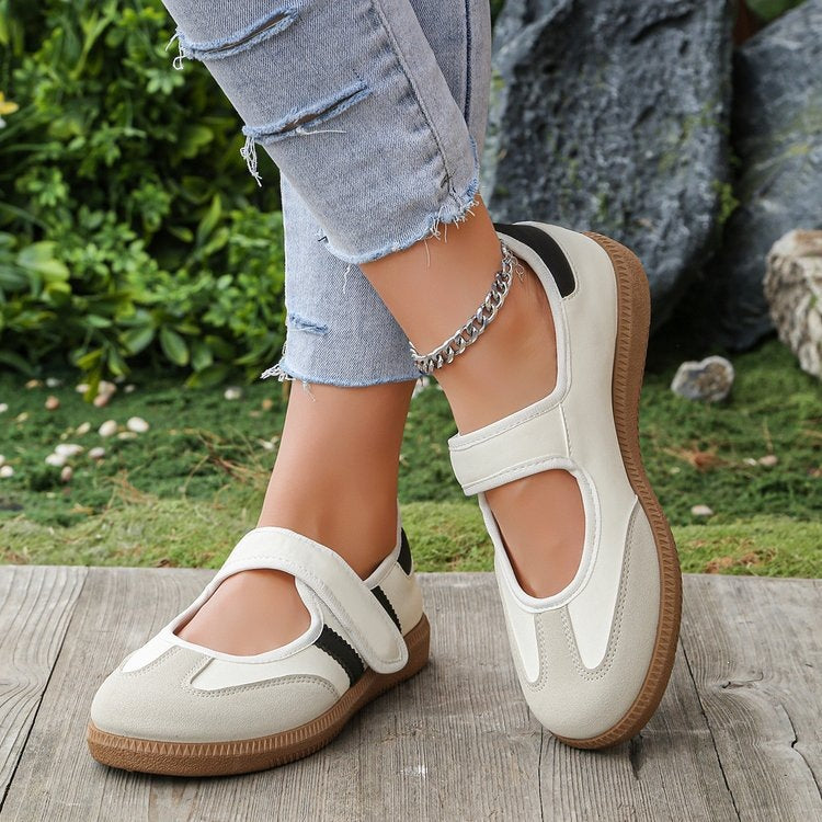 Damen Mary-Jane-Sneaker mit Klettverschluss, leichter Profilsohle und Komfortfußbett Mune Fashion