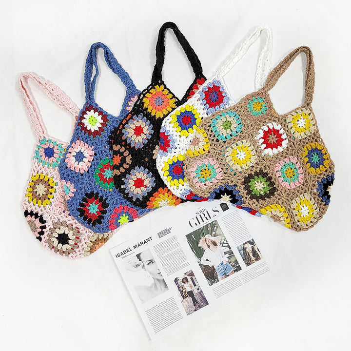 Women Handmade Crochet Shopper Bag Mune Fashion