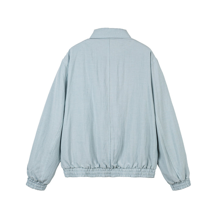 Women's Lightweight Boxy Transitional Jacket with Full Zipper, Elastic Waistband, and Chest Welt Pocket Mune Fashion