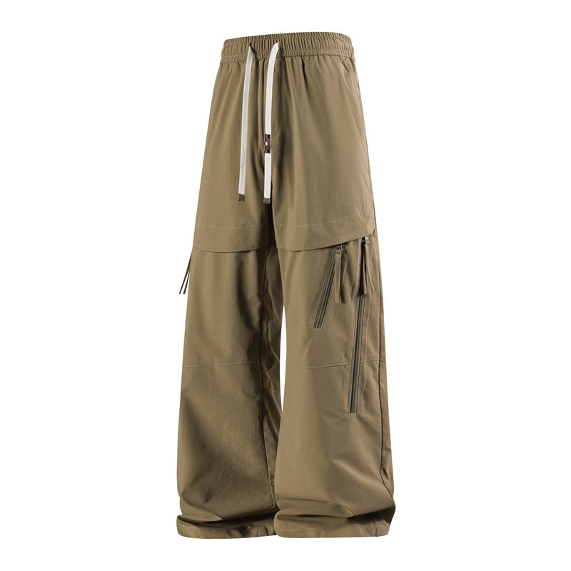 Men's Stylish Cargo Pants with Elastic Waistband and Practical Zipper Pockets Mune Fashion