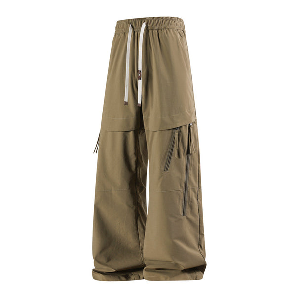 Men's Stylish Cargo Pants with Elastic Waistband and Practical Zipper Pockets Mune Fashion
