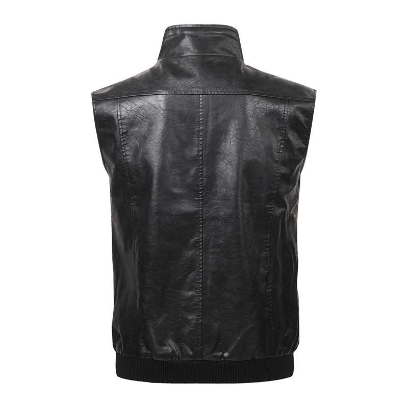 Men Stylish Faux Leather Vest Mune Fashion