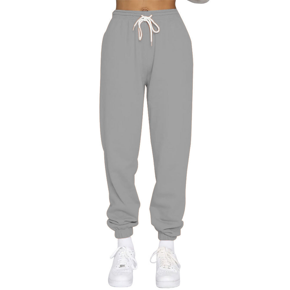 Women nan High-Waist Relax-Jogging Pants with elastic comfort waistband, drawstring and ribbed ankle cuffs Mune Fashion