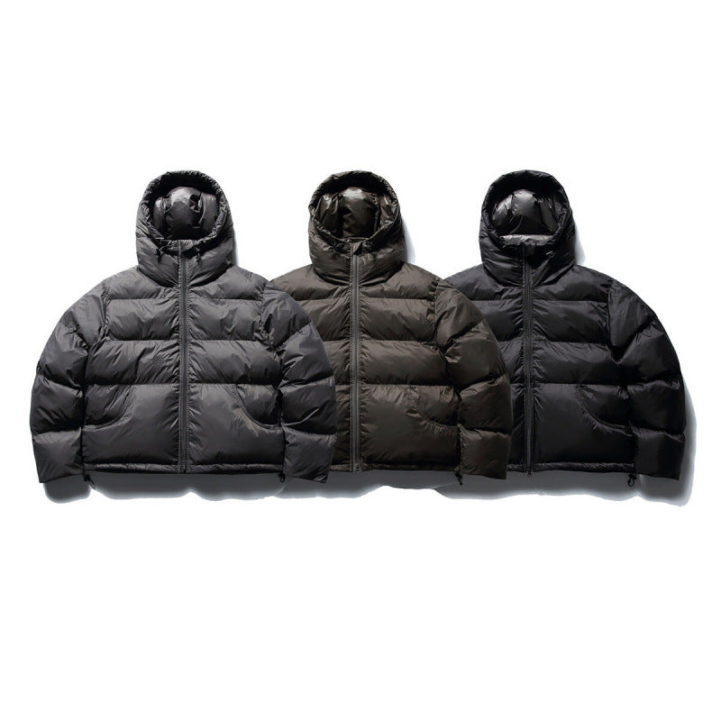 Unisex Short Boxy Puffer Jacket with Volume Hood, Water-Repellent Shell and Thermal Down Filling Mune Fashion