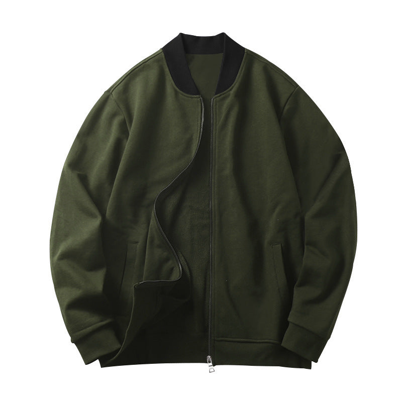 Men's lightweight cotton blouson with contrasting collar, visible metal zipper, and side pockets Mune Fashion