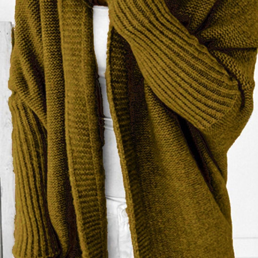 Women's Longline Hooded Knit Cardigan with Open Front Mune Fashion