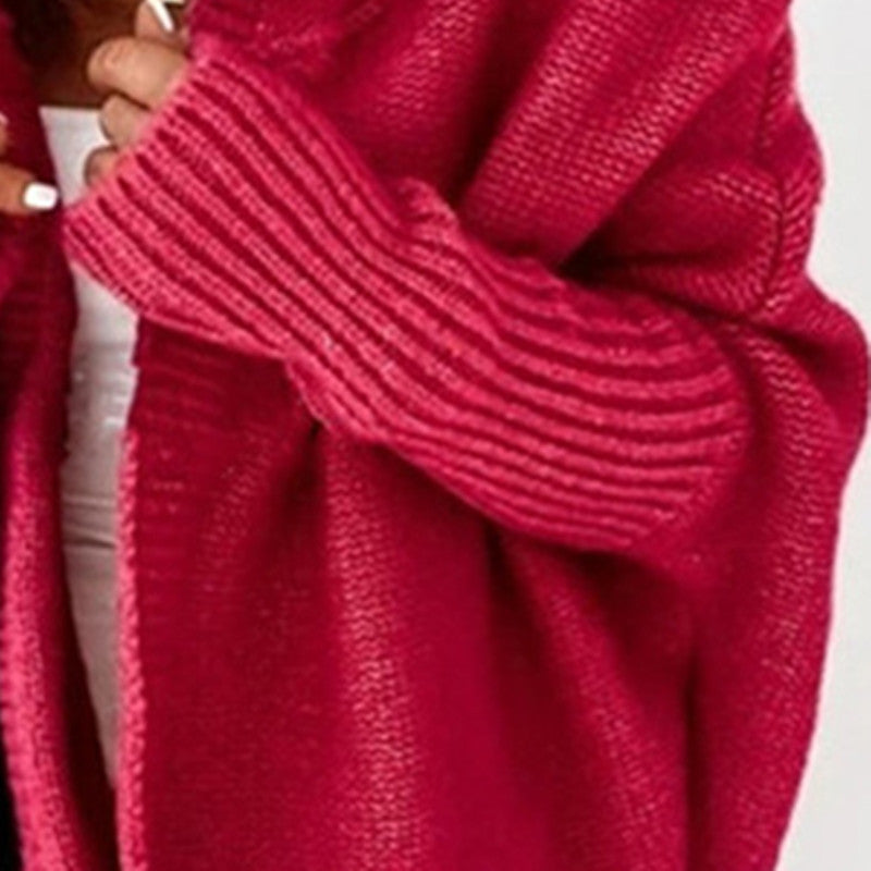 Women's Longline Hooded Knit Cardigan with Open Front Mune Fashion