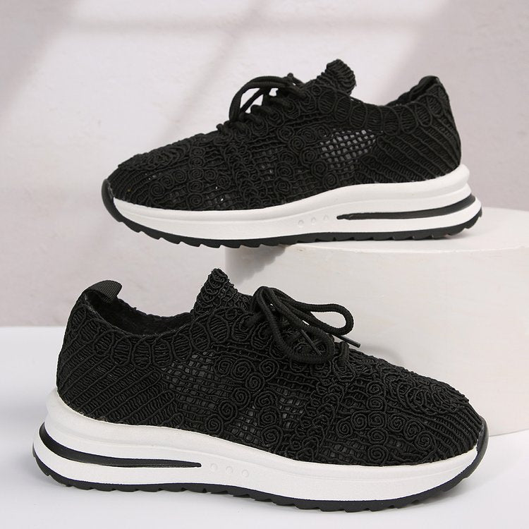 Women's knitted slip-on platform sneakers with breathable upper material and padded comfort insole Mune Fashion