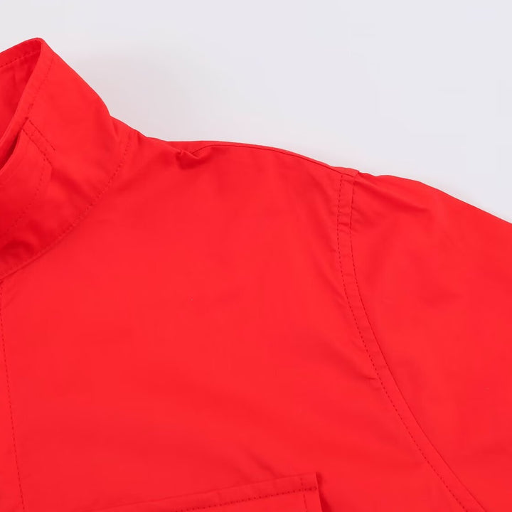 Women’s Oversized Shirt Jacket with Stand Collar and Patch Chest Pockets Mune Fashion