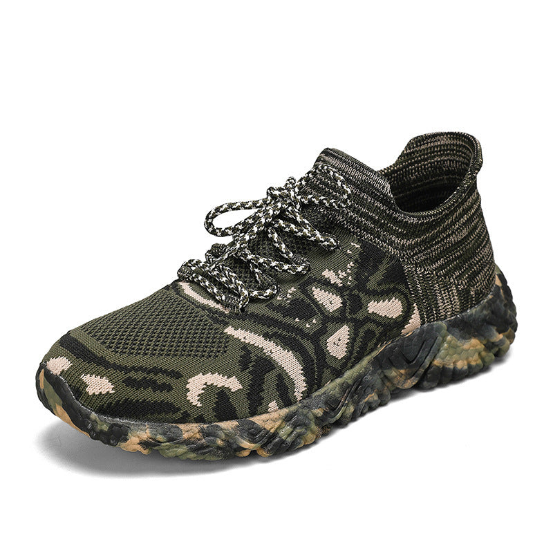 Unisex knitted sock sneaker with camouflage patterned, shock-absorbing sole Mune Fashion
