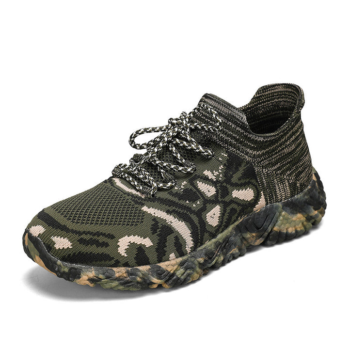 Unisex knitted sock sneaker with camouflage patterned, shock-absorbing sole Mune Fashion