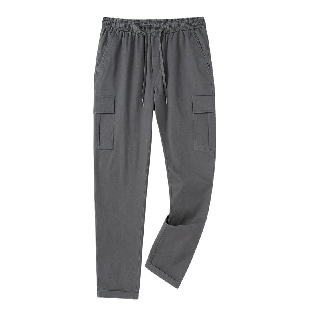 Men's Cargo Jogging Pants with Elastic Waistband, Drawstring, and Flap Pockets Mune Fashion