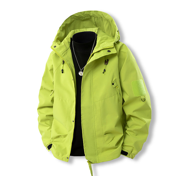Men's Waterproof Outdoor Jacket with Adjustable Hood