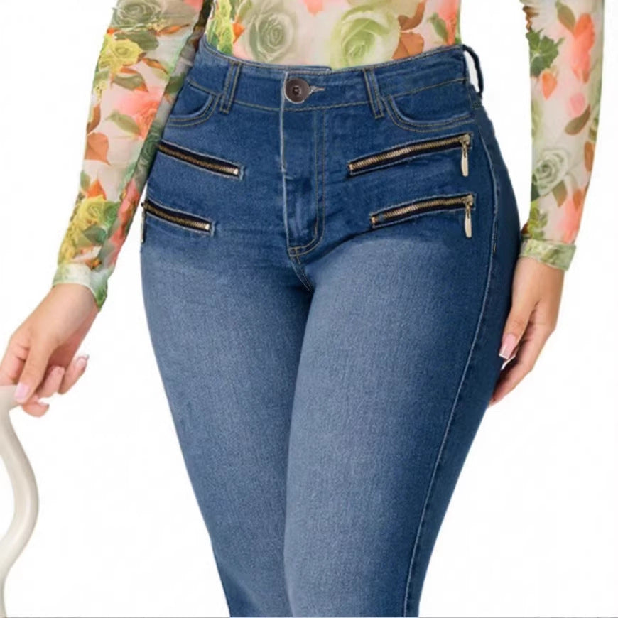 Women's Sculpting Skinny Jeans with High Waist, Push-Up Cut and Super Stretch Mune Fashion