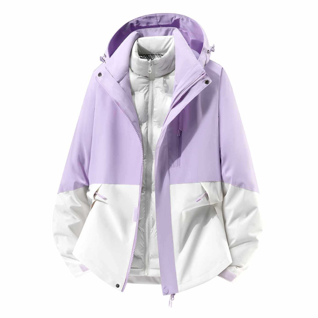 Men's Waterproof Three-Piece Winter Jacket with Removable Down Inner Jacket and Hood Mune Fashion