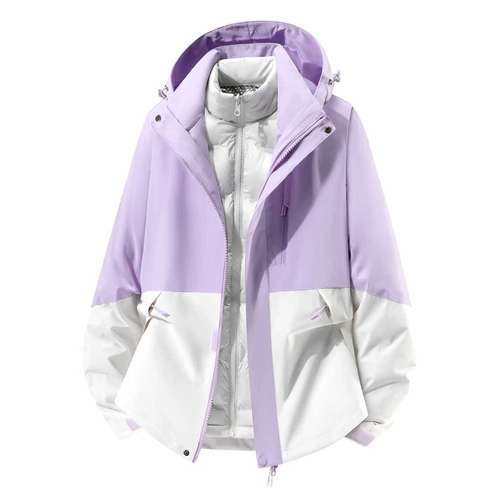 Men's Waterproof Three-Piece Winter Jacket with Removable Down Inner Jacket and Hood Mune Fashion