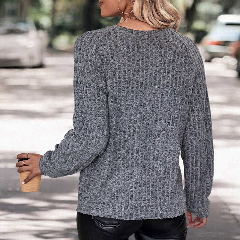 Ladies Structured Chunky Knit Sweater with Round Neck and Casual Fit Mune Fashion