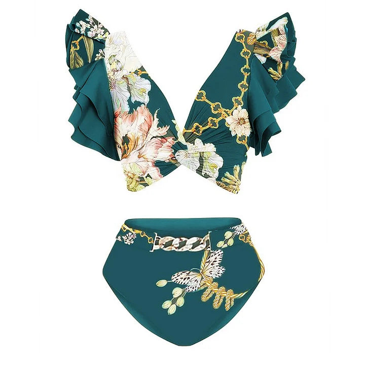 Women's bikini set with voluminous sleeves and elegant wrap skirt Mune Fashion