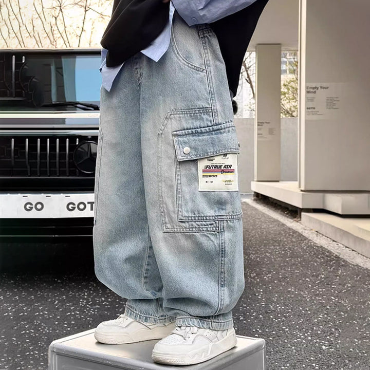 Men's loose Cargo Jeans Mune Fashion