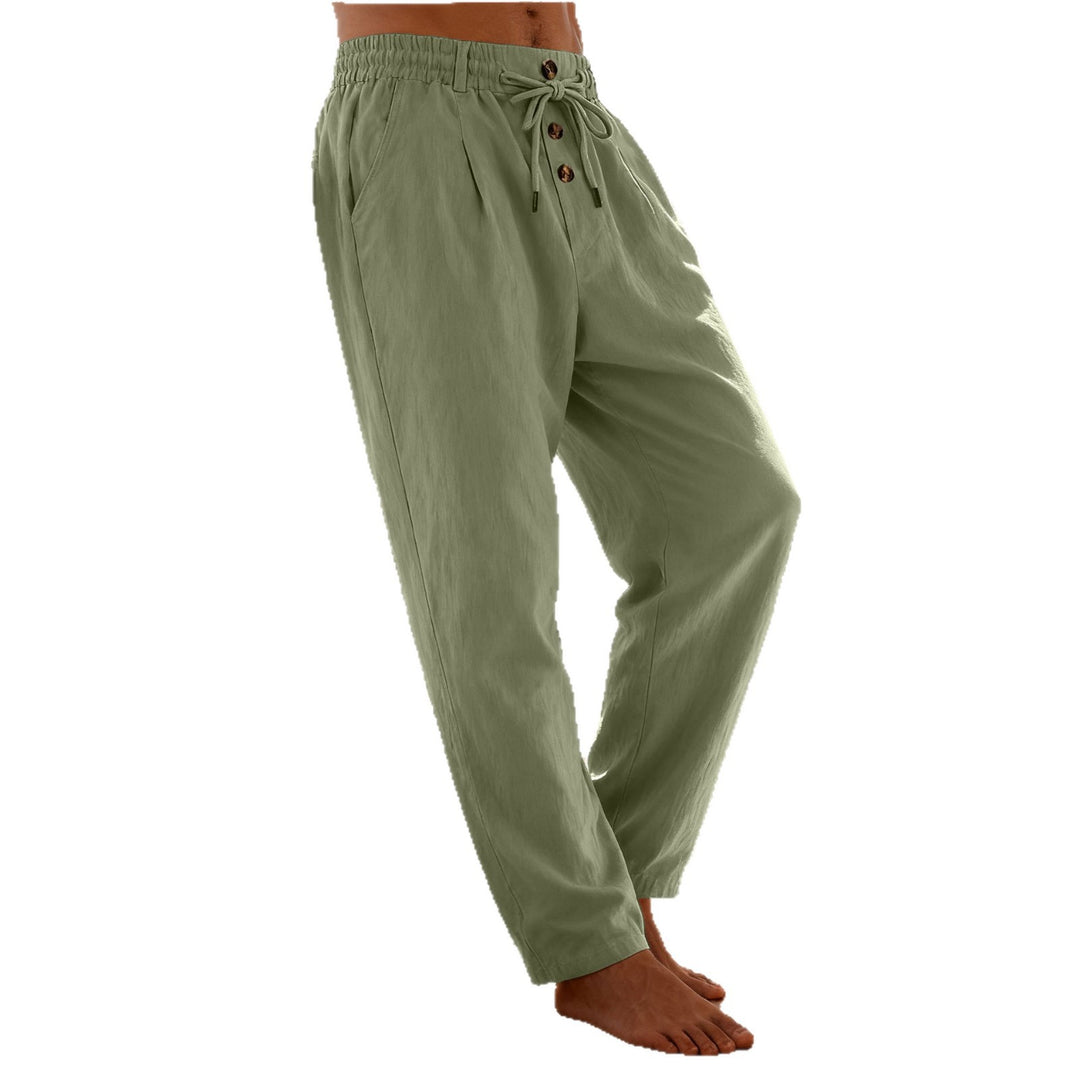 Men's nano lightweight lounge pants with elastic drawstring waistband, drawstring and decorative button placket Mune Fashion